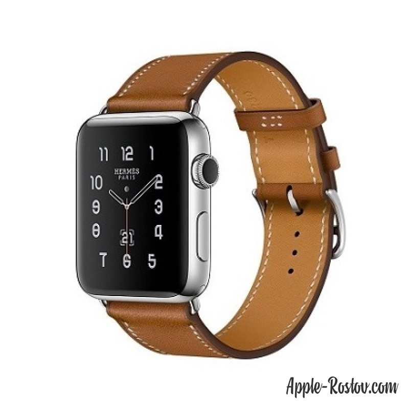 Apple Watch Hermes 38 mm silver/Simple Tour Barenia leather Fauve colors Apple Watch Hermes 38 mm silver/Simple Tour Barenia leather Fauve colors